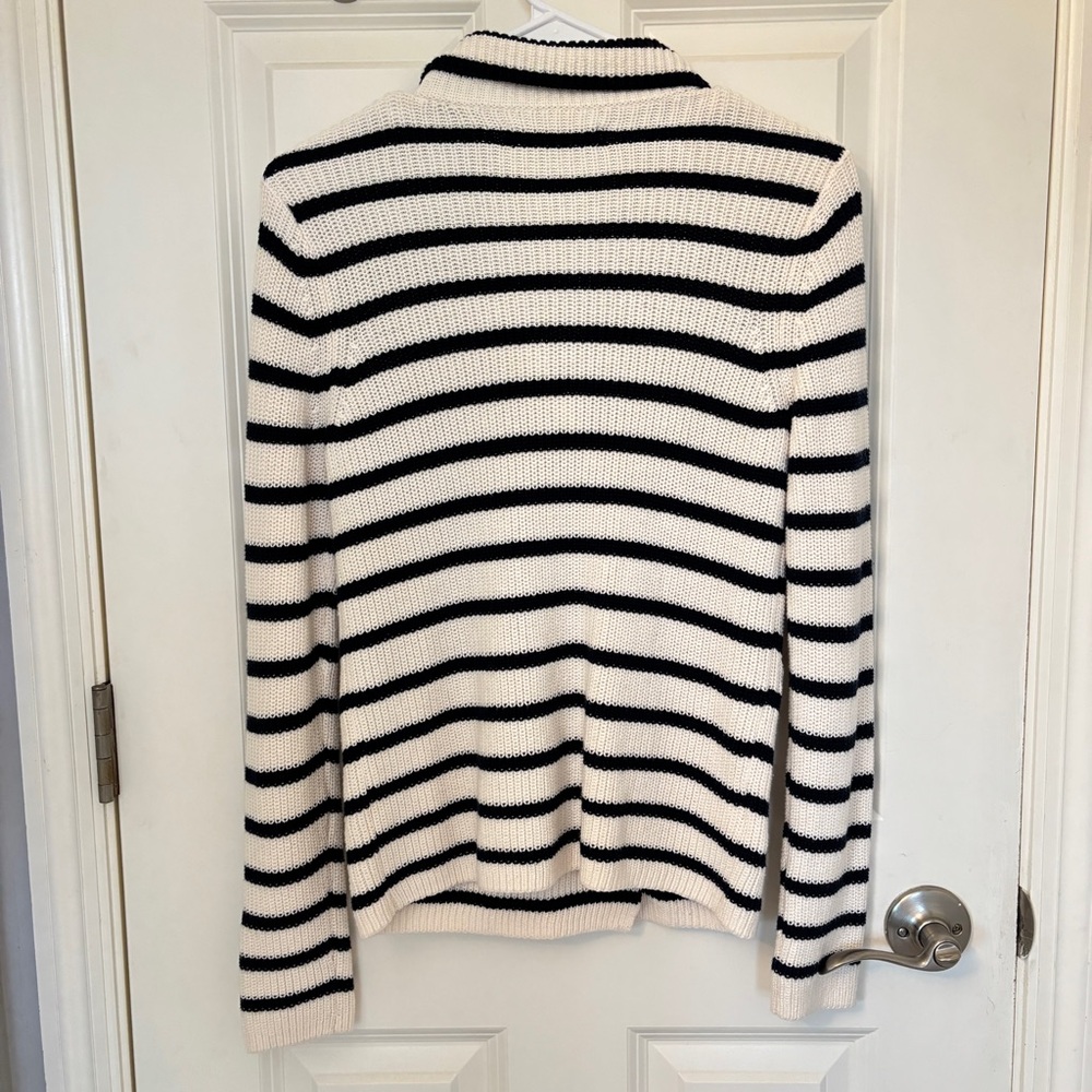 NWT Loft XS Stripe Ribbed Double Breasted Sweater Jacket - Picture 9 of 9